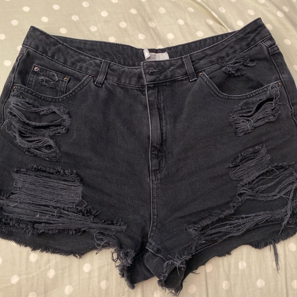 Topshop Pants - topshop moto distressed high waisted shorts